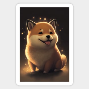 Happy Shiba Inu Dog Sticker